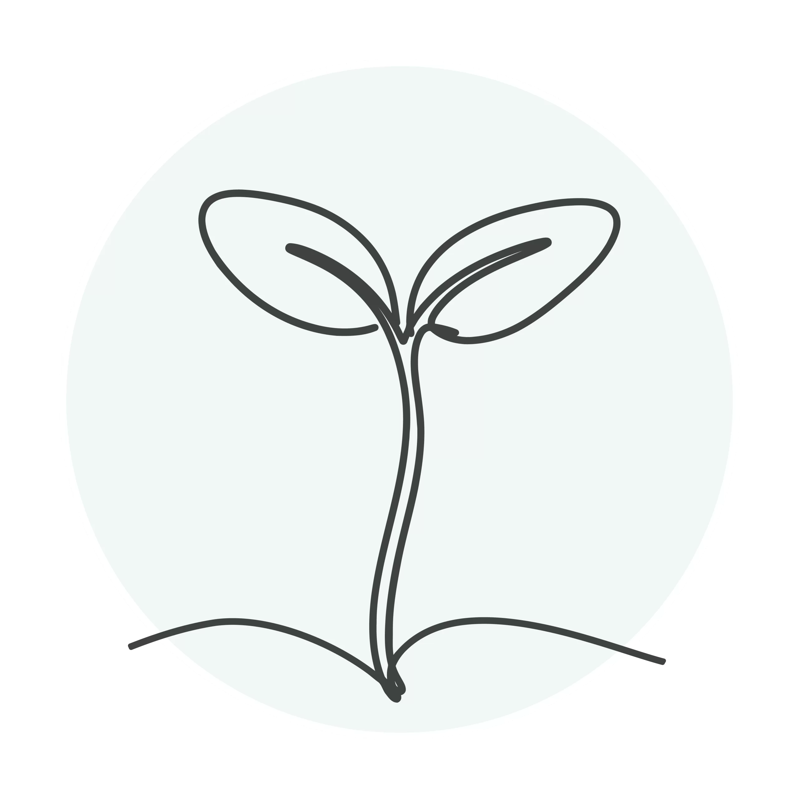 Circular icon of a plant line art.
